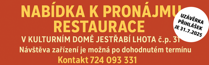 Záměr pronájmu restaurace v Kulturním domě